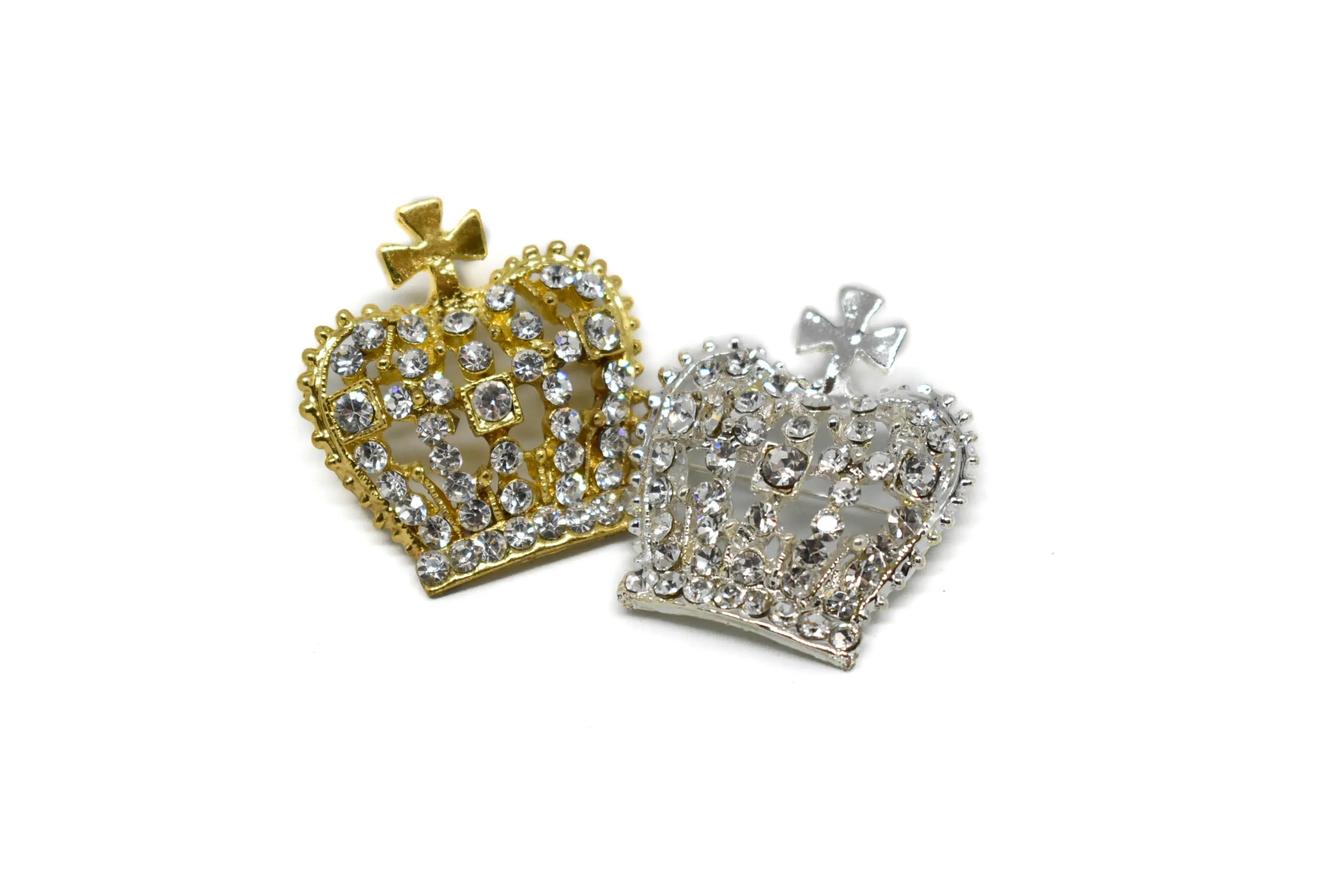 Crown Rhinestone Brooch 1.50" x 1.25"- 1 Piece