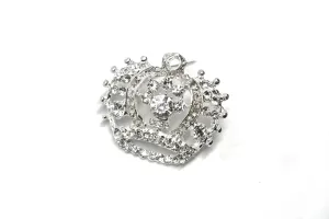 Crown Rhinestone Brooch 1.75" x 1.50" - 1 Piece