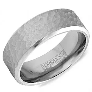 CrownRing 8MM Titanium Hammered Frosted Wedding Band