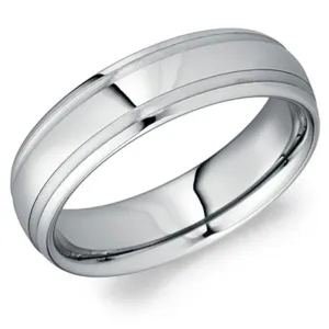 CrownRing Tungsten Classic Double Stripe Wedding Band