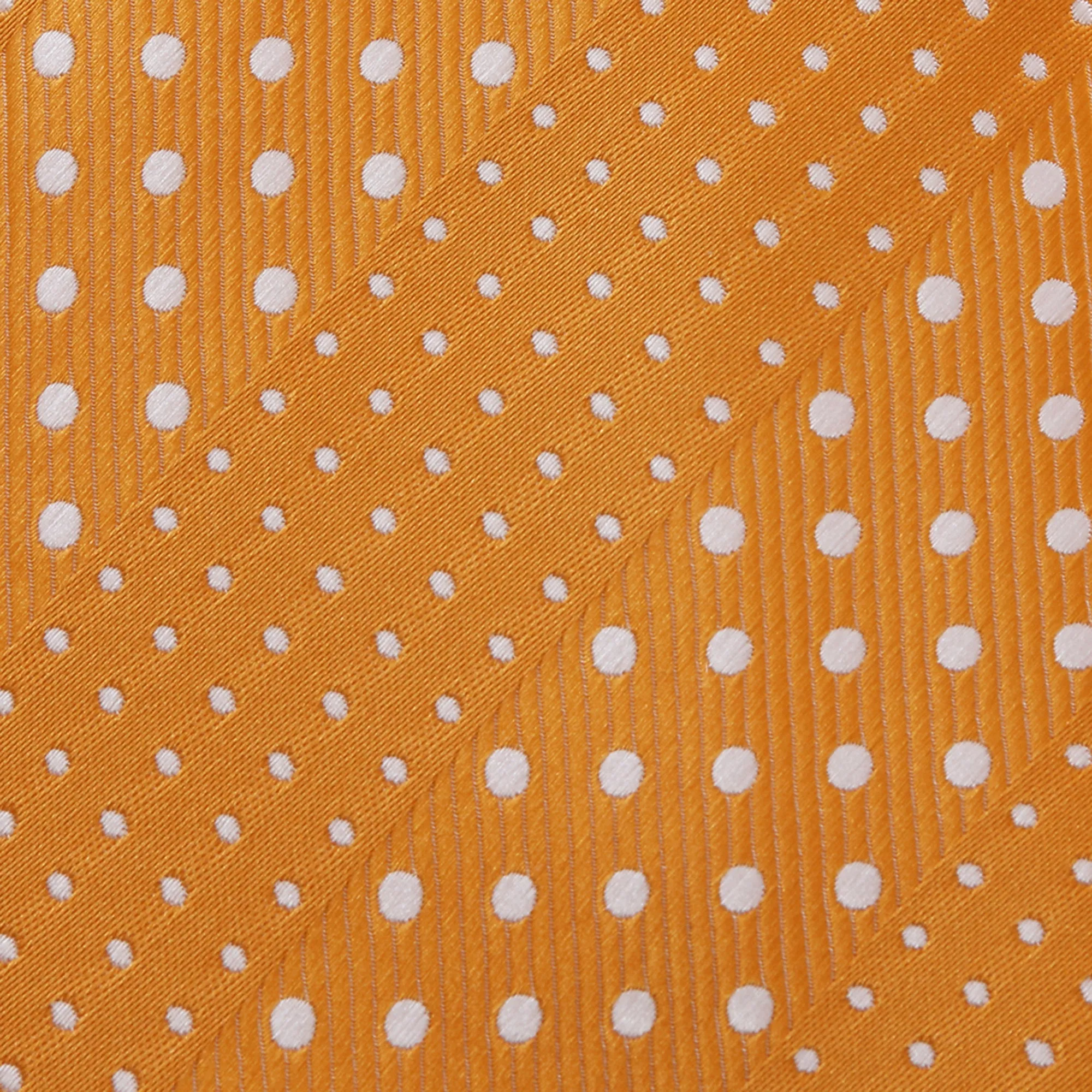 Crush - Orange Long Necktie With Dotted Stripes