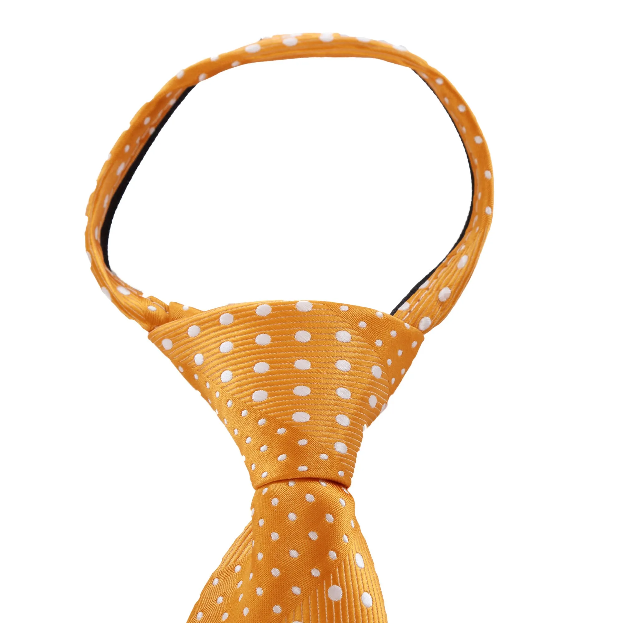 Crush - Orange Zipper Tie with Dotted Stripes