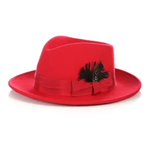 Crushable Red Fedora Hat