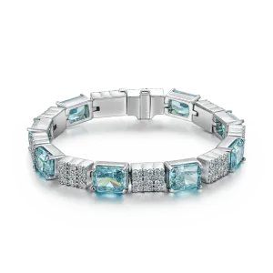 Crushed Ice Circulation Tennis Bracelet - Blue Gray