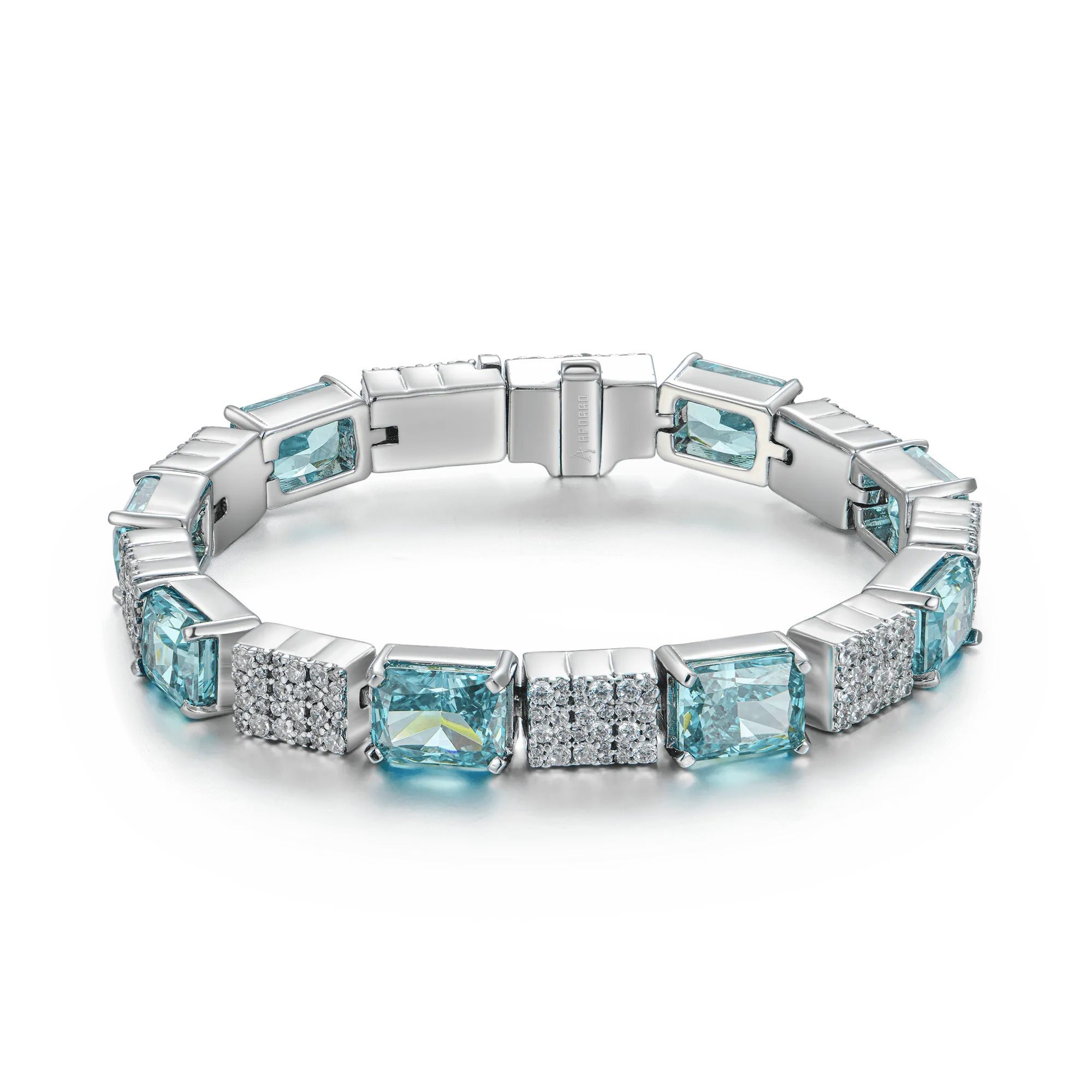 Crushed Ice Circulation Tennis Bracelet - Blue Gray