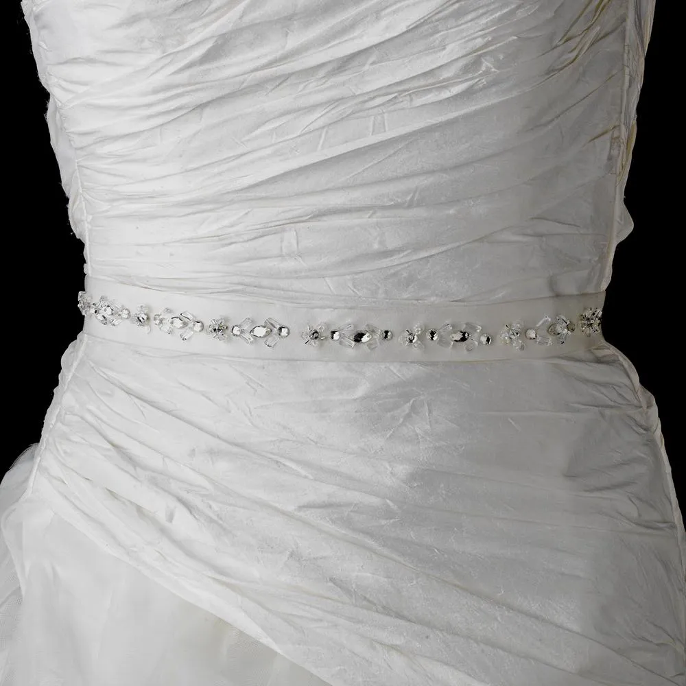 Crystal Bugle Beaded Wedding Sash