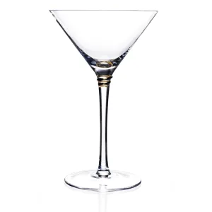 Crystal Clear Handcrafted Helix Gold Martini Glasses, 8 Ounce - Set of 4