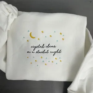 Crystal Clear On A Starlit Night Sweatshirt, Women's Embroidered Sweatshirts