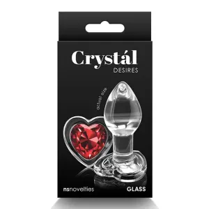 Crystal Desires Red Heart Gem Glass Plug