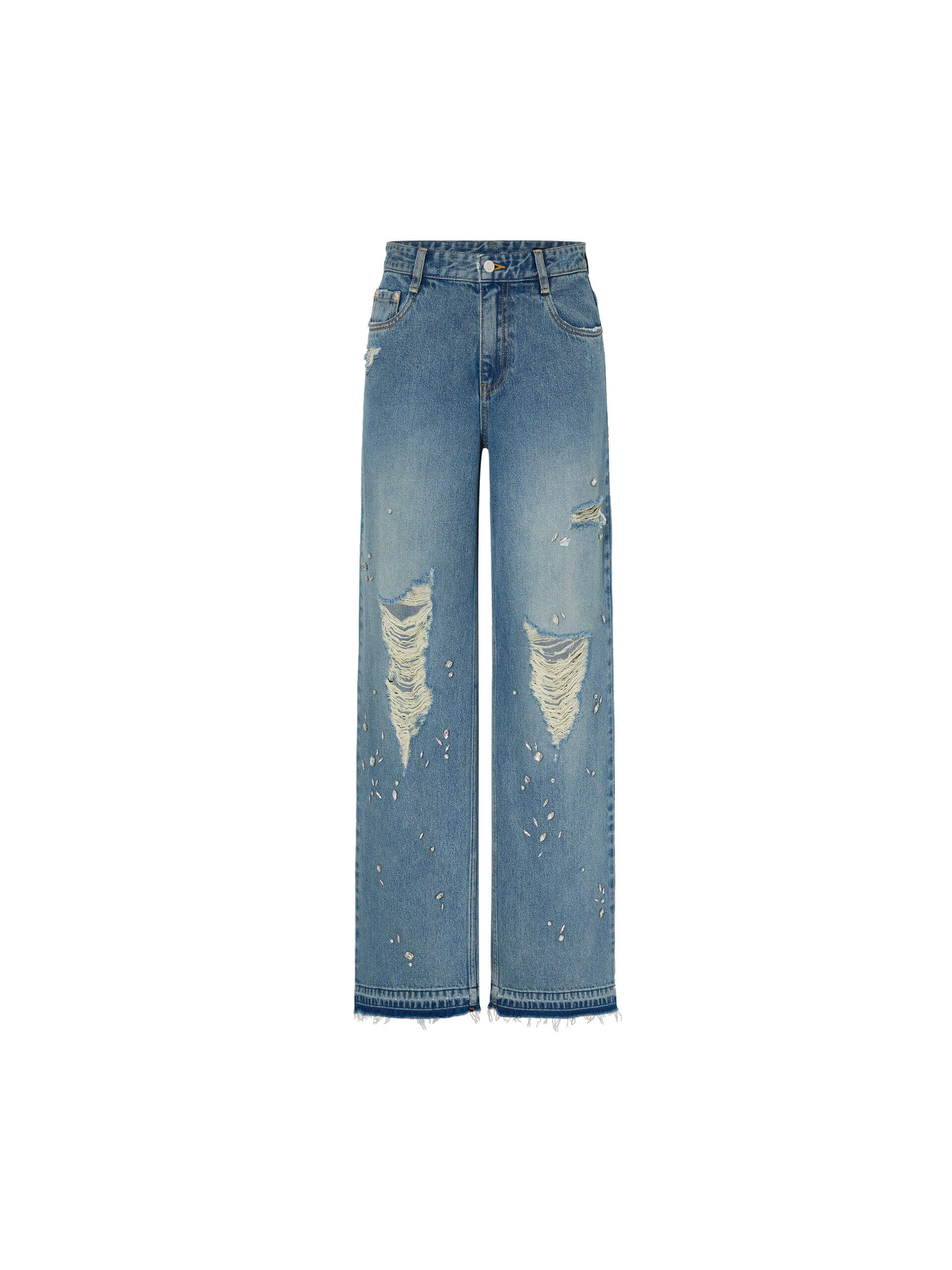 Crystal Detail Straight Jeans