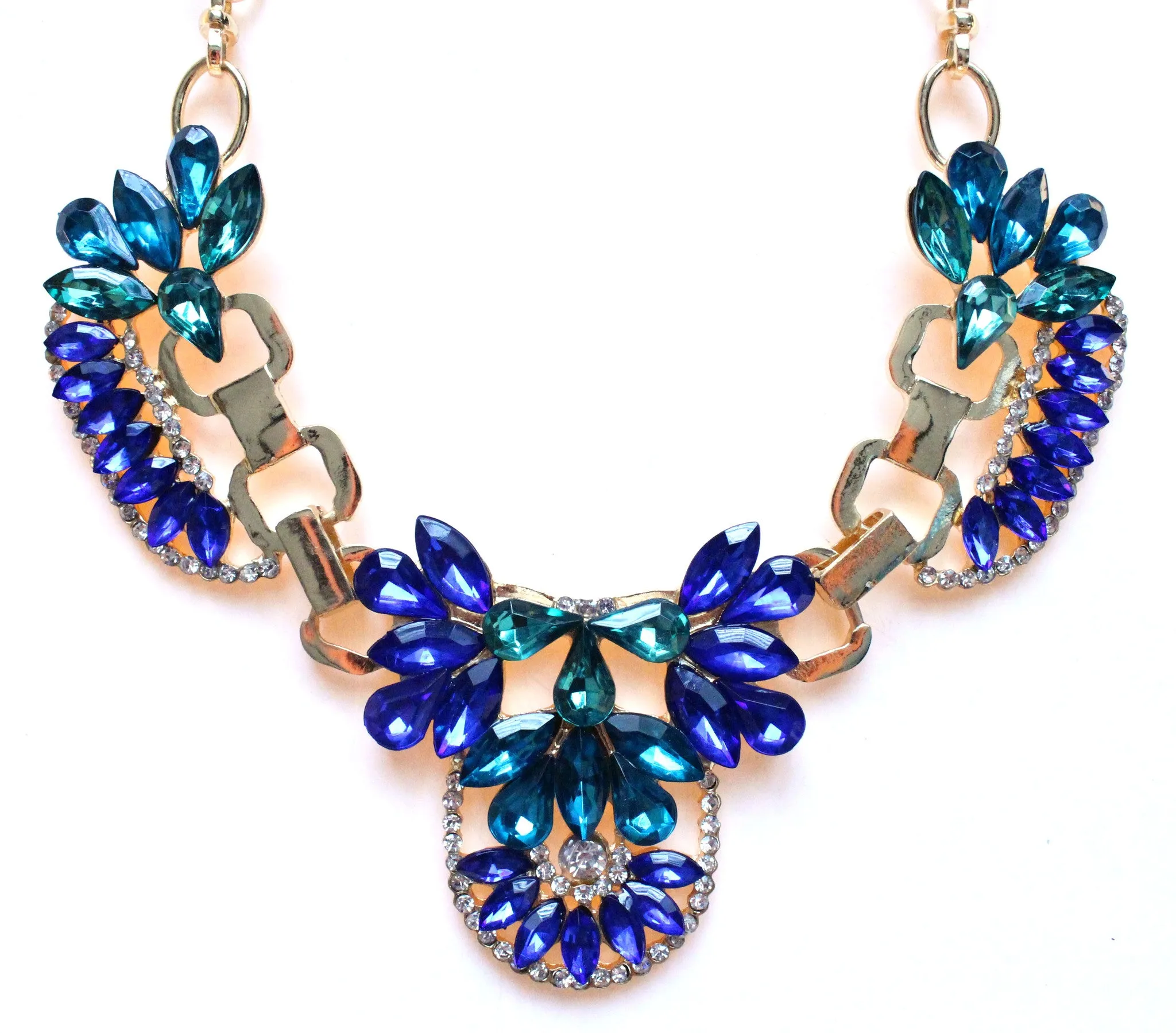 Crystal Icing Statement Necklace- Royal