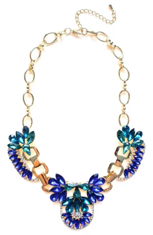 Crystal Icing Statement Necklace- Royal