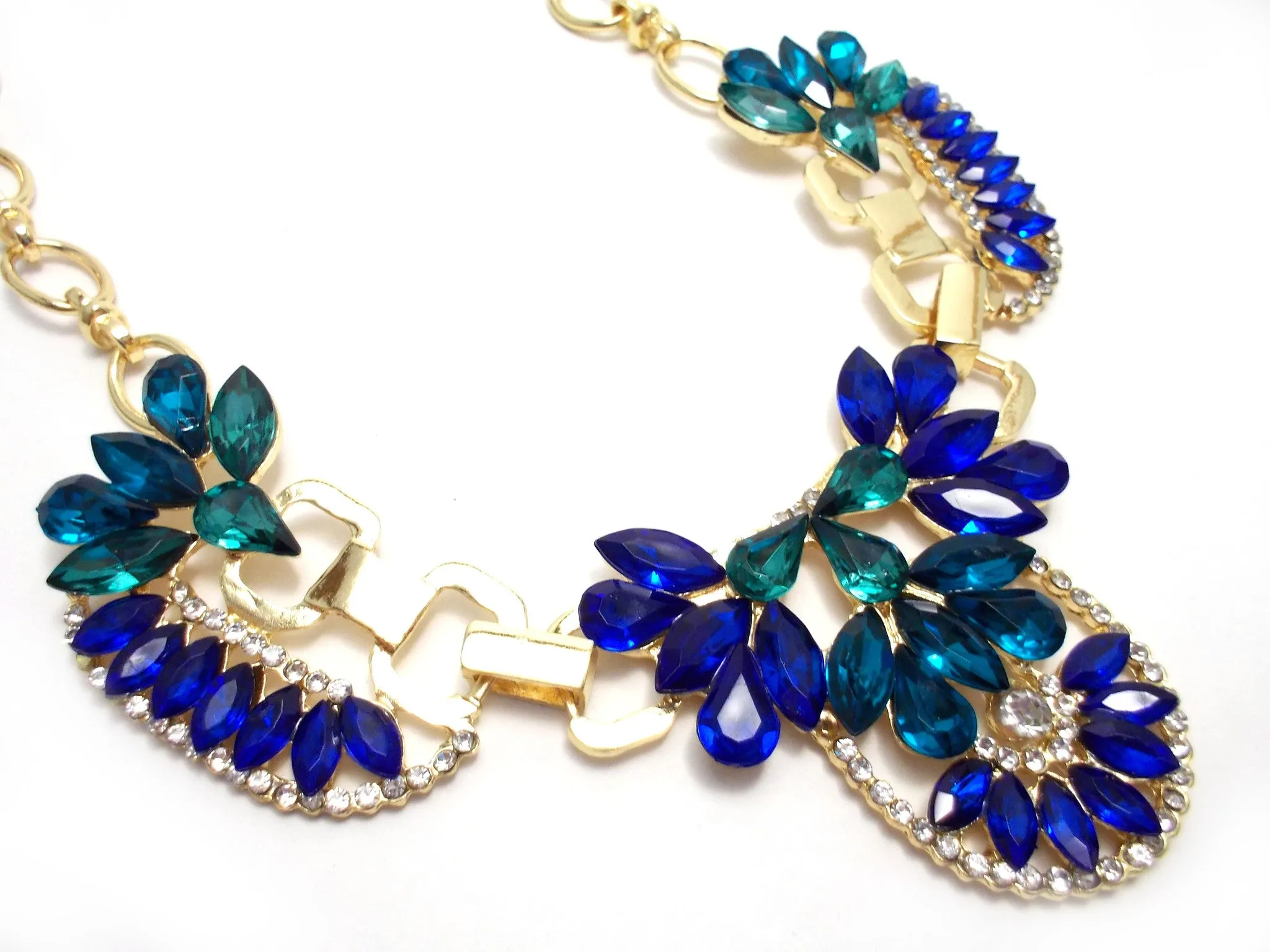 Crystal Icing Statement Necklace- Royal