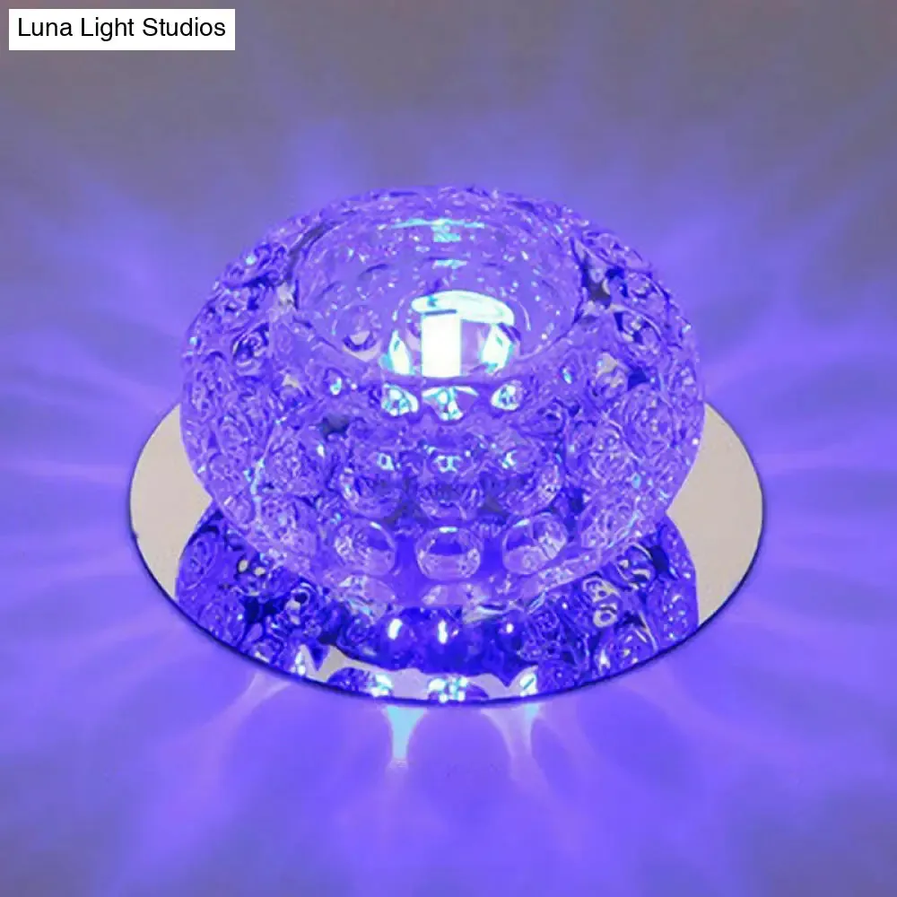 Crystal LED Flush Mount Ceiling Light - Contemporary Donut Design