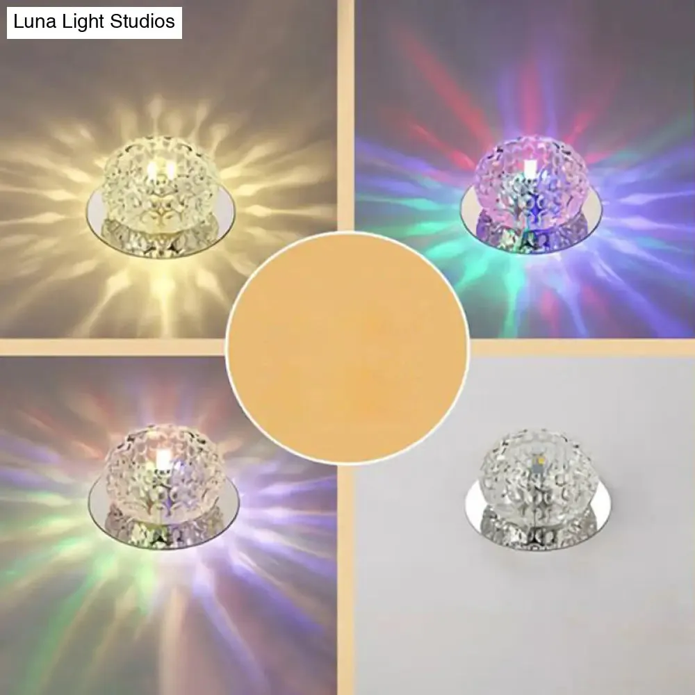 Crystal LED Flush Mount Ceiling Light - Contemporary Donut Design