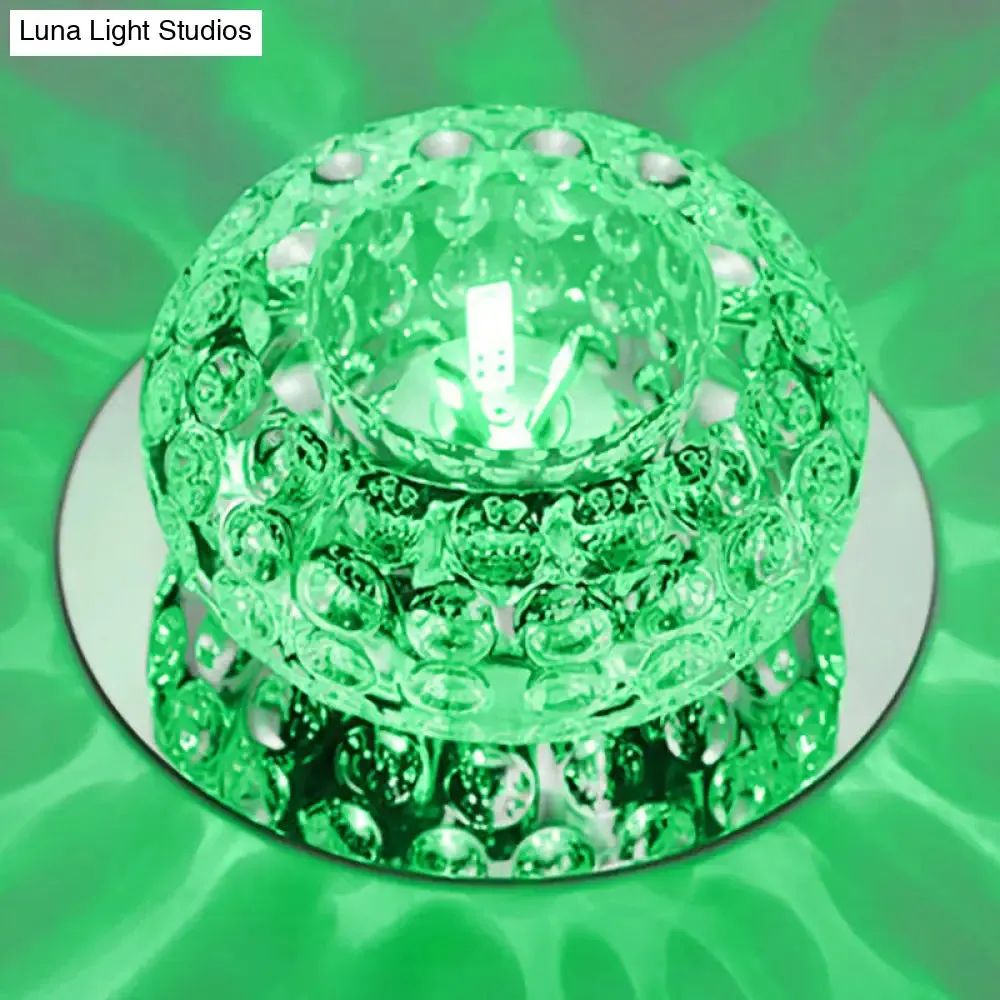 Crystal LED Flush Mount Ceiling Light - Contemporary Donut Design