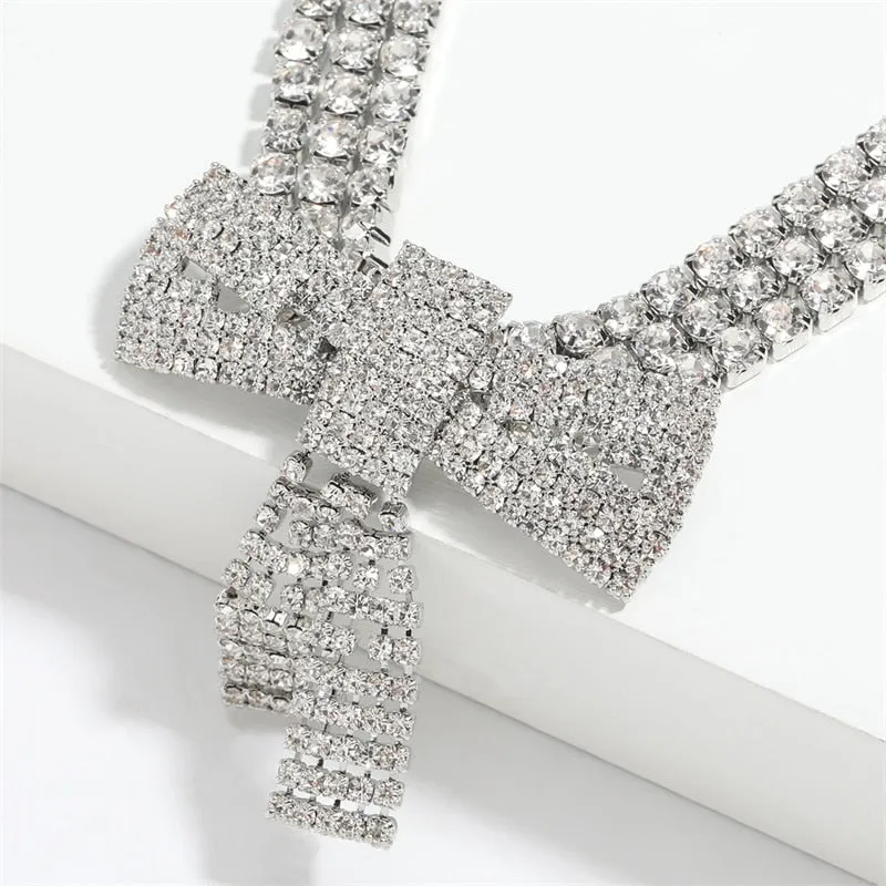 Crystal Rhinestone Bow Pendant Choker Necklace and Other Styles -Gifts For Any Occasion-Bridesmaids-Wedding Accessories