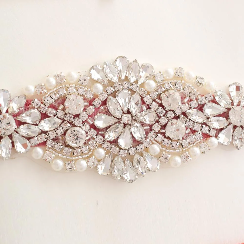 Crystal Wedding Belt Sliver Bridal Rhinestone Wedding Dress Sash