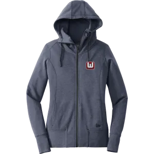 CT Whalers Tier 1 New Era Ladies Tri-Blend Fleece Full-Zip Hoodie