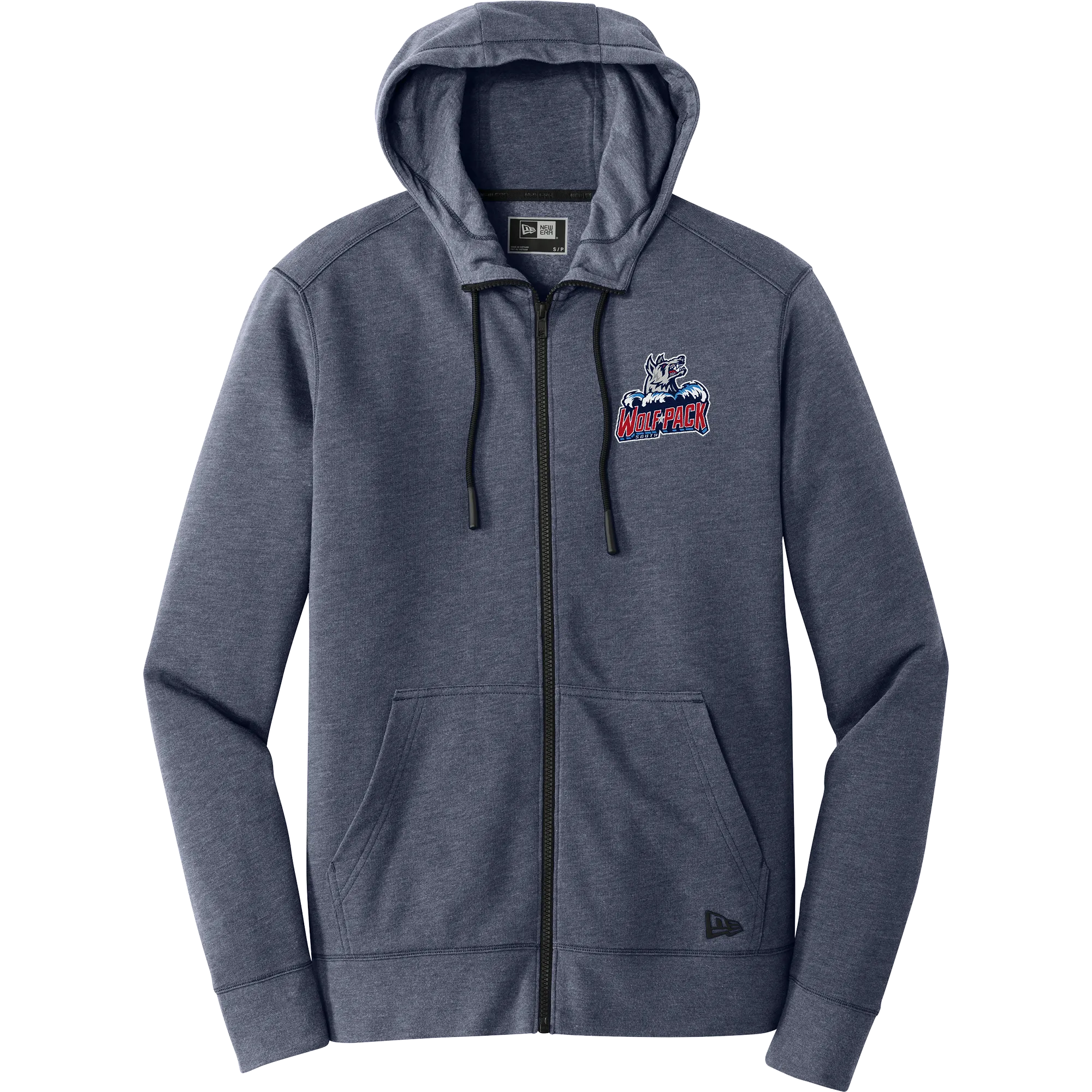 CT Wolfpack South New Era Tri-Blend Fleece Full-Zip Hoodie