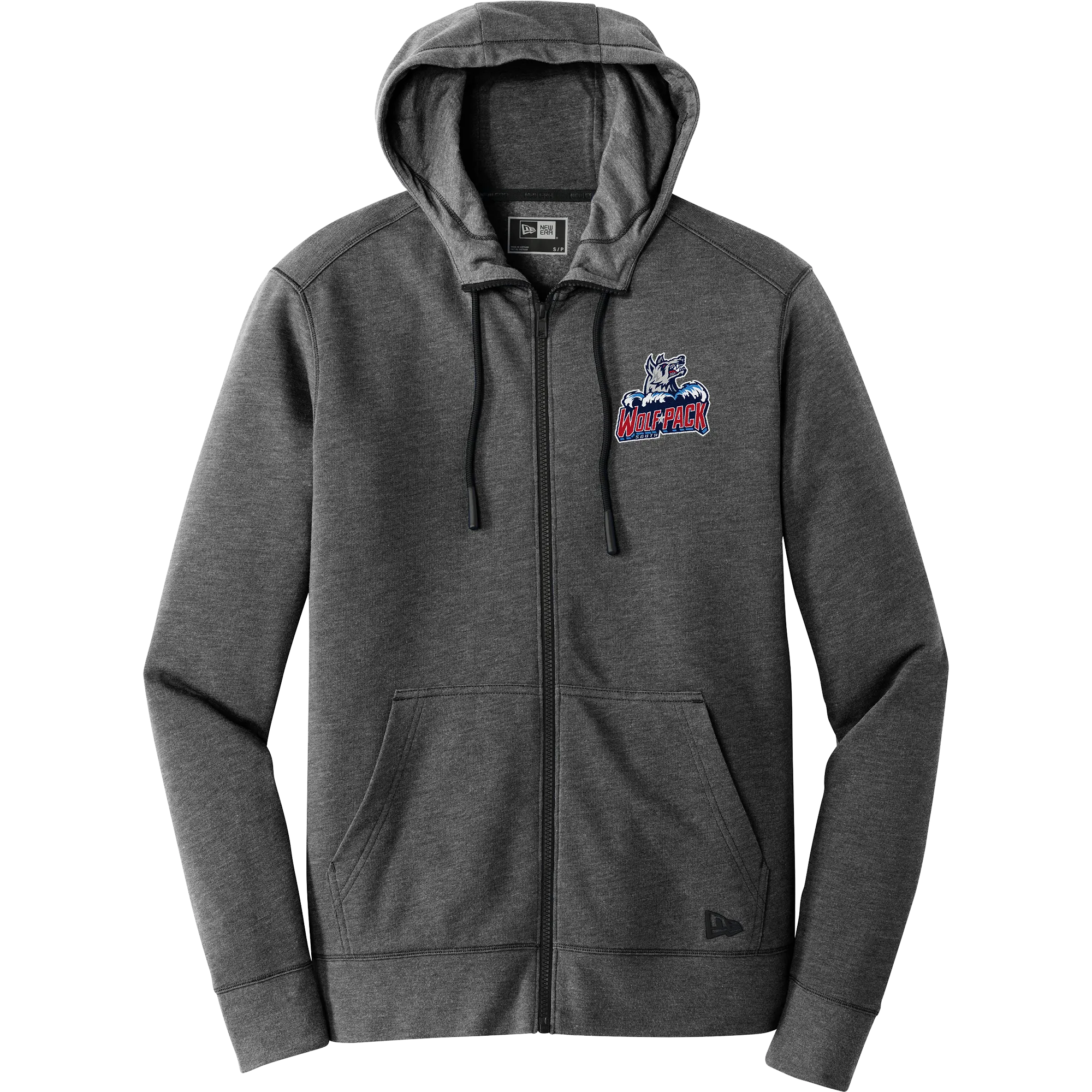 CT Wolfpack South New Era Tri-Blend Fleece Full-Zip Hoodie