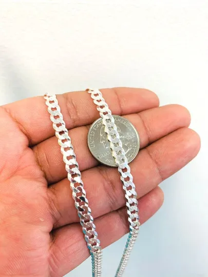 Cuban Curb Chain Necklace 925 Sterling Silver 24" 17g 5.3mm For Mens / Cadena Cuban Link en Plata Pura Para Hombre / Everyday Necklace Chain Cuban Link