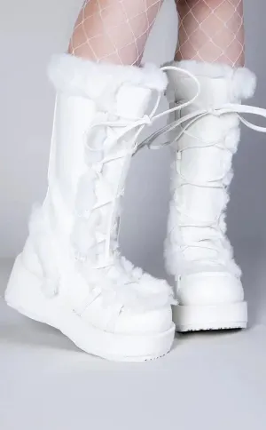 CUBBY-311 White Vegan Suede Boots (Au Stock)