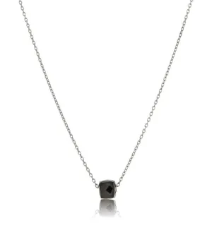 Cube Necklace, Black Onyx, Silver