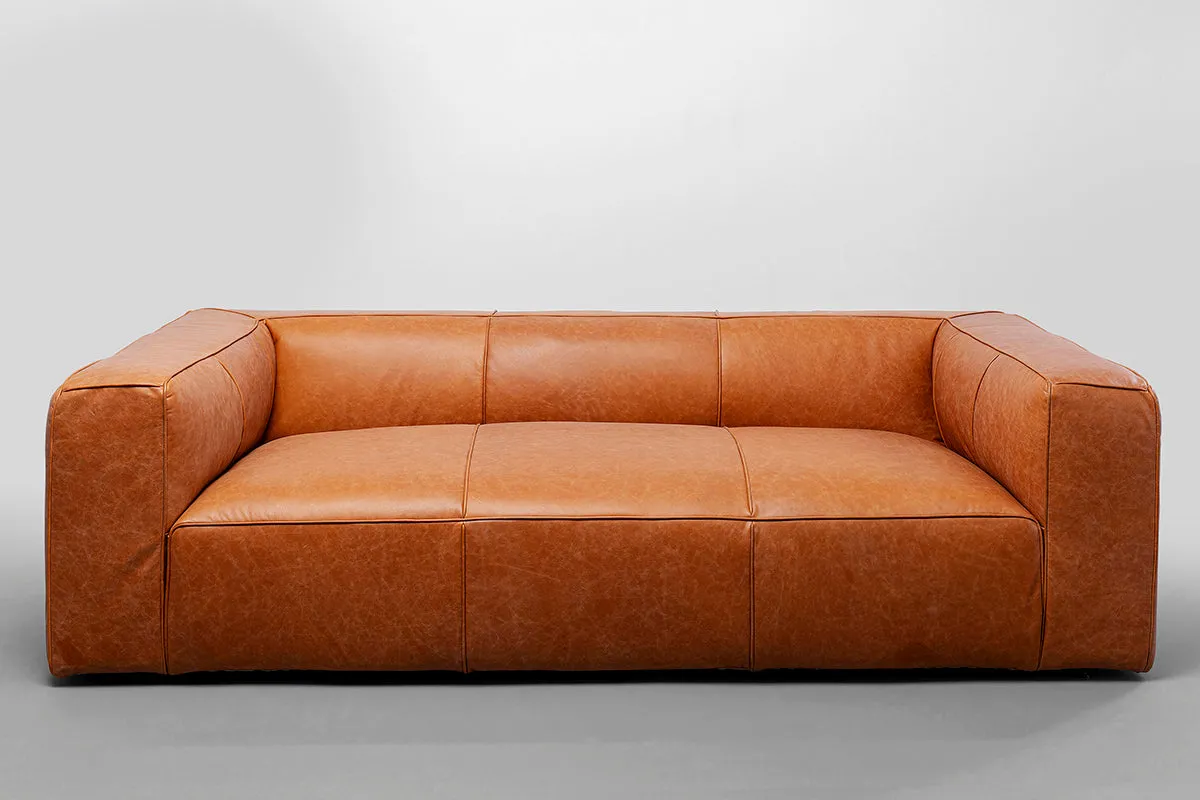 Cubetto Smart Light Brown Leather Sofa