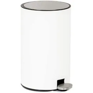 Cubo basura metal/blanco 12L