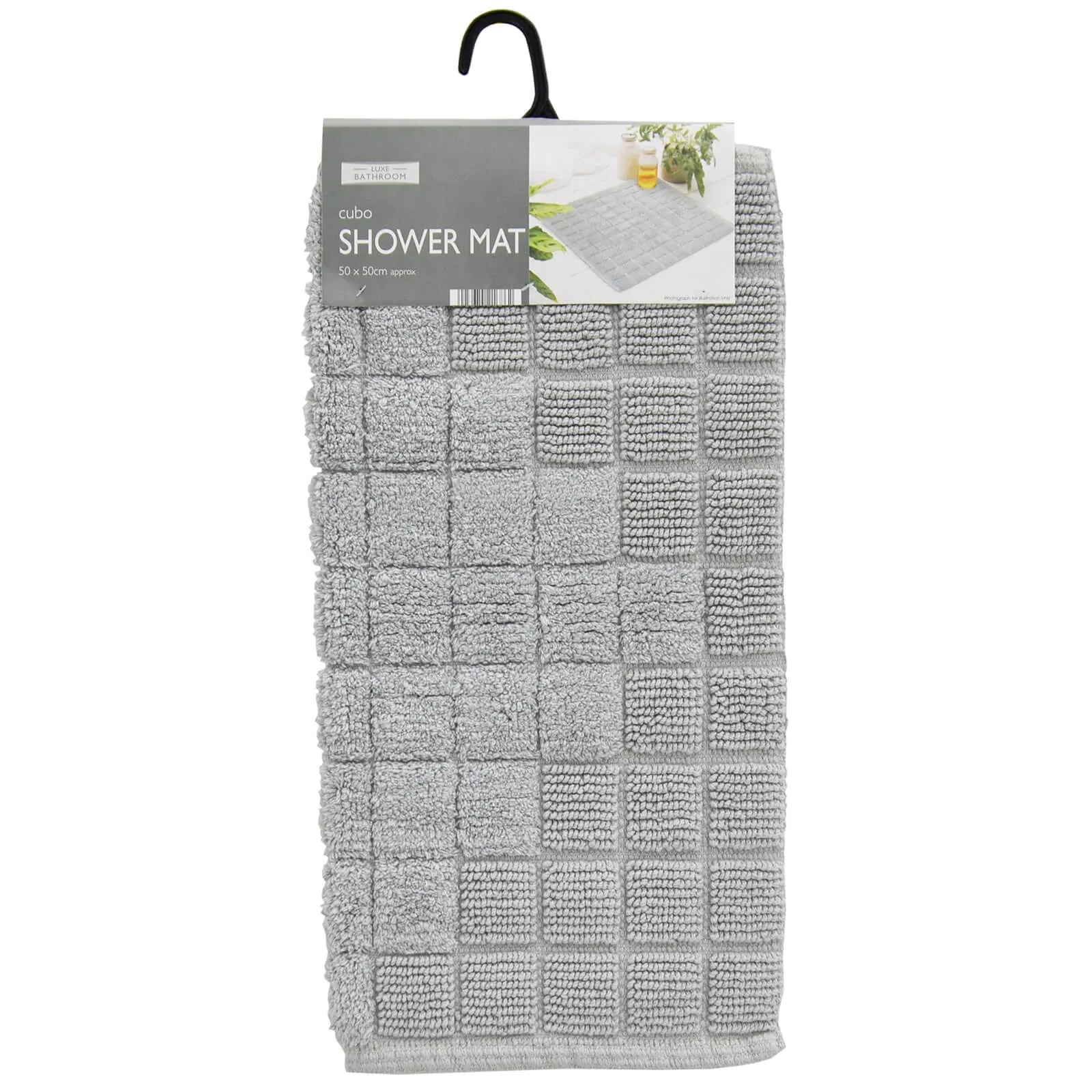 Cubo Shower Mat Thick Pile Absorbent 100% Cotton Square 50cm