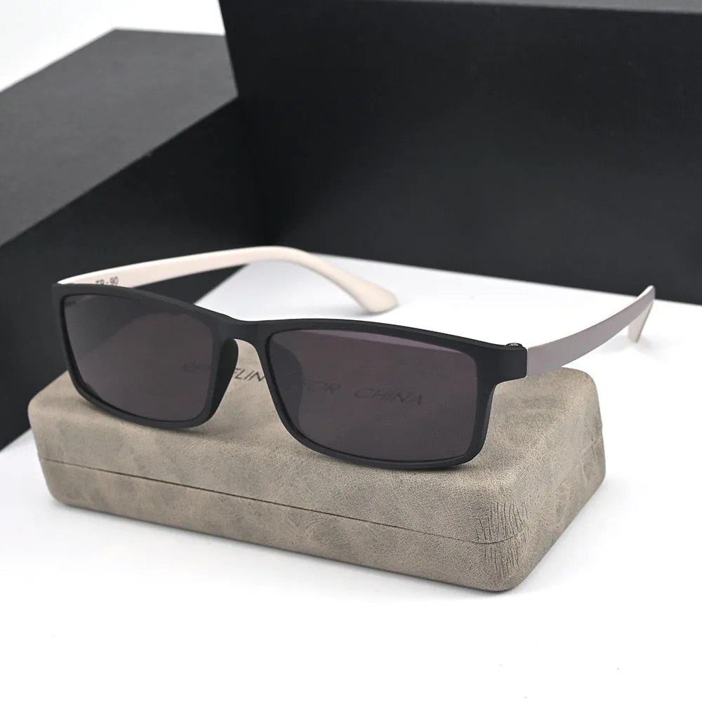 Cubojue Men's Full Rim Oversized Square Tr 90 Titanium Polarized Sunglasses T137