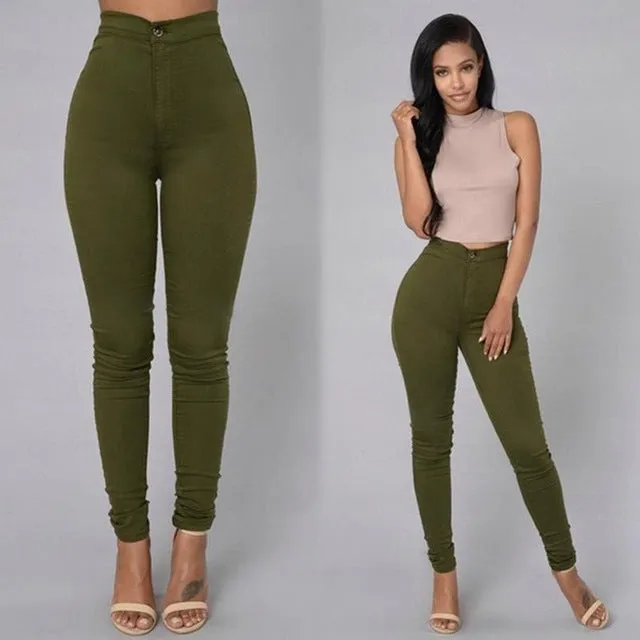 Cuff Me Flexible High Waist Skinny Jean Pants