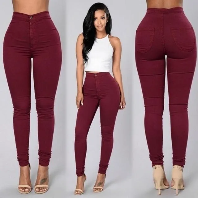 Cuff Me Flexible High Waist Skinny Jean Pants