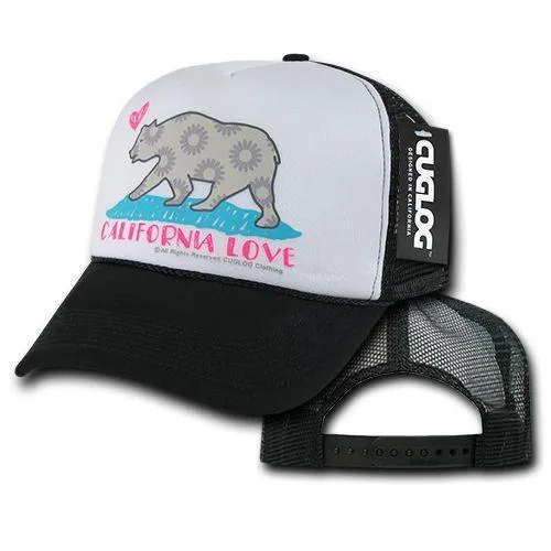 Cuglog 5 Panel California Love Foam Trucker Baseball Hat Cap California Bear