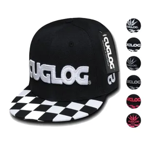 Cuglog Checker Retro Flat Bill High Crown 6 Panel Snapback Caps Hats