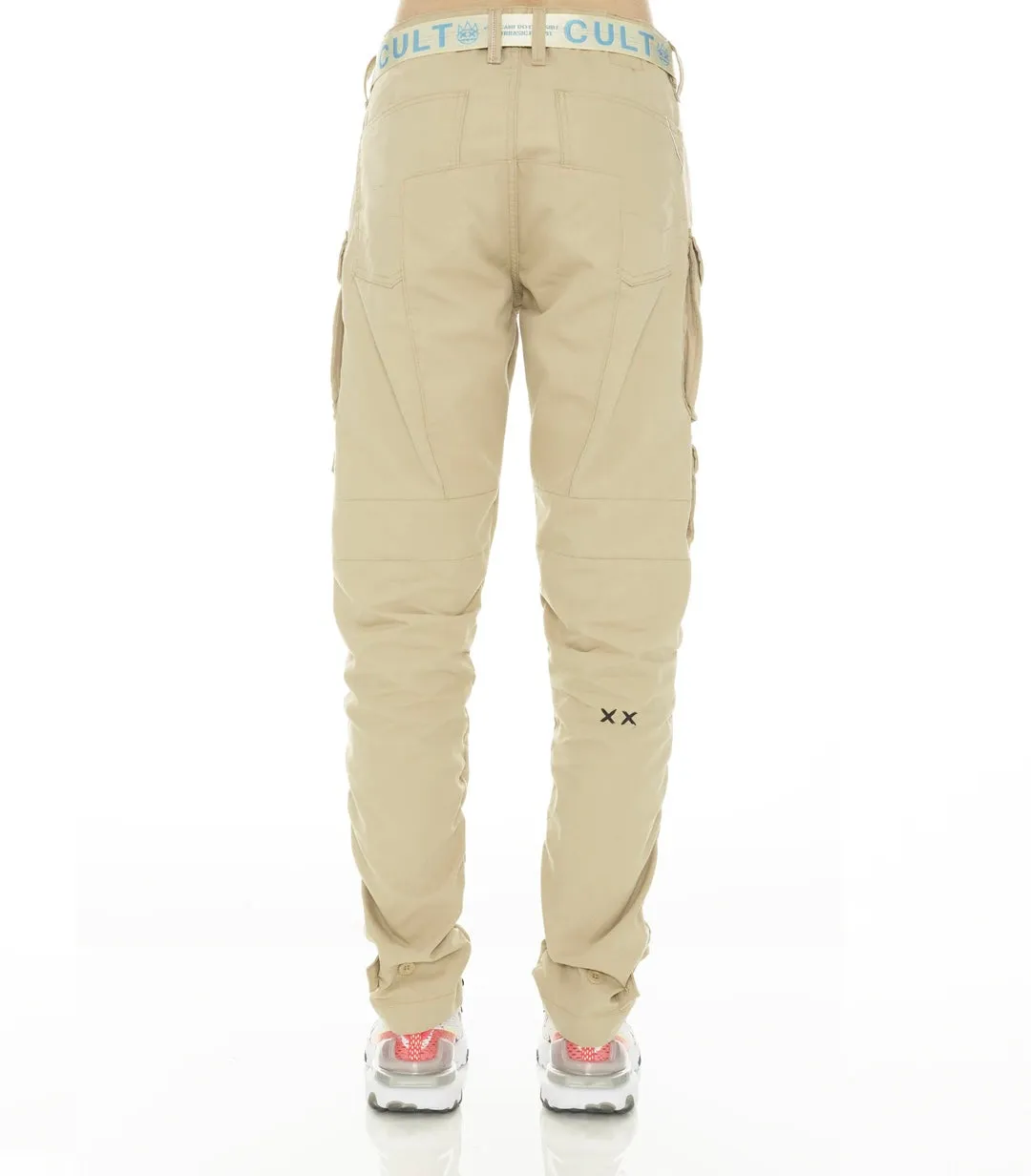 CULT OF INDIVIDUALITY "ROCKER" CARGO RIDGED /W BABY BLUE BELT IN KHAKI