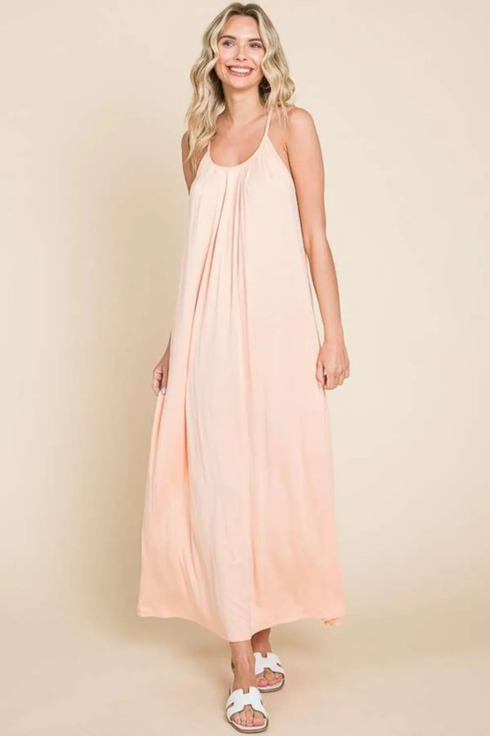 Culture Code Full Size Tie Back Maxi Cami Dress