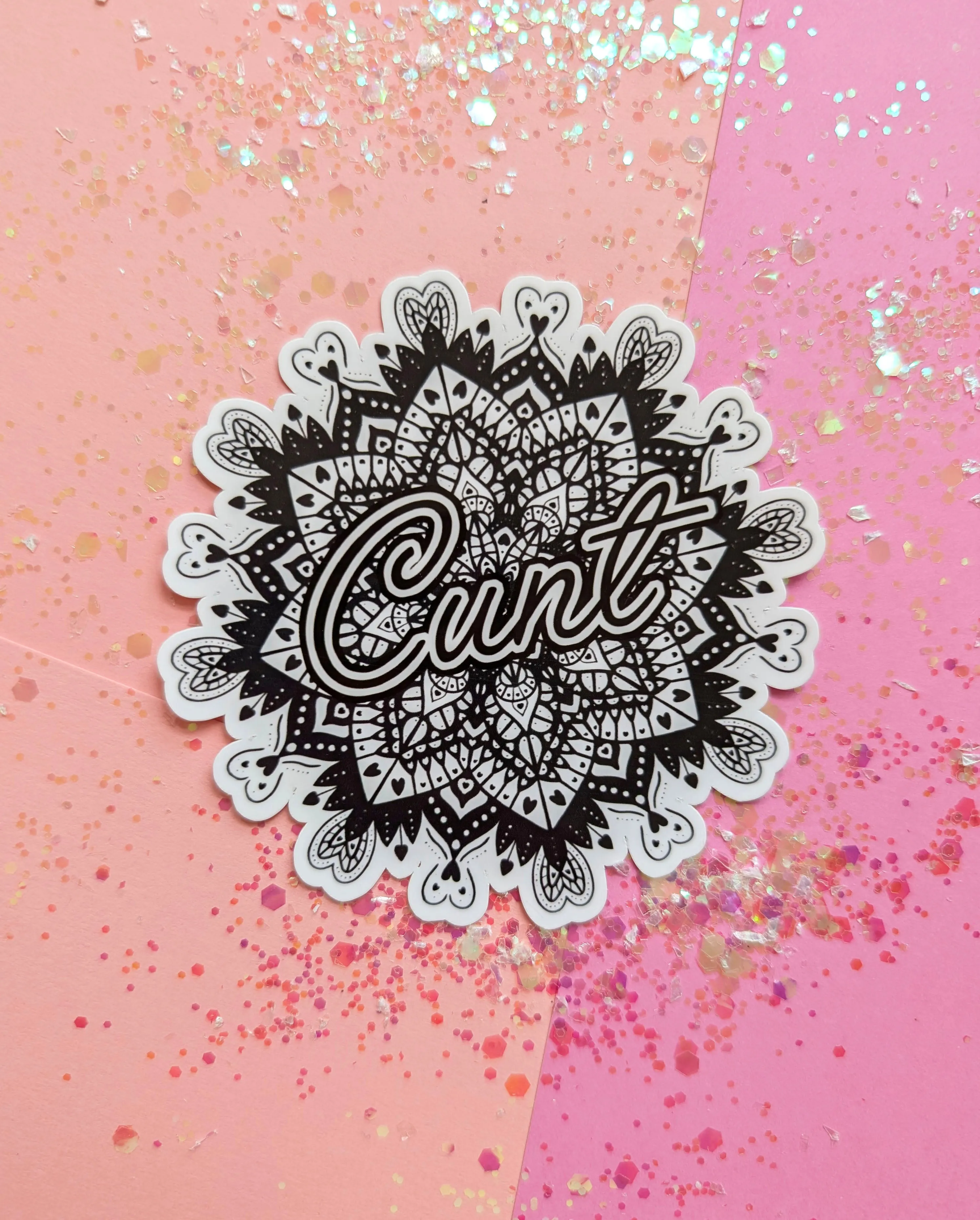 Cunt - Black Mandala Sticker