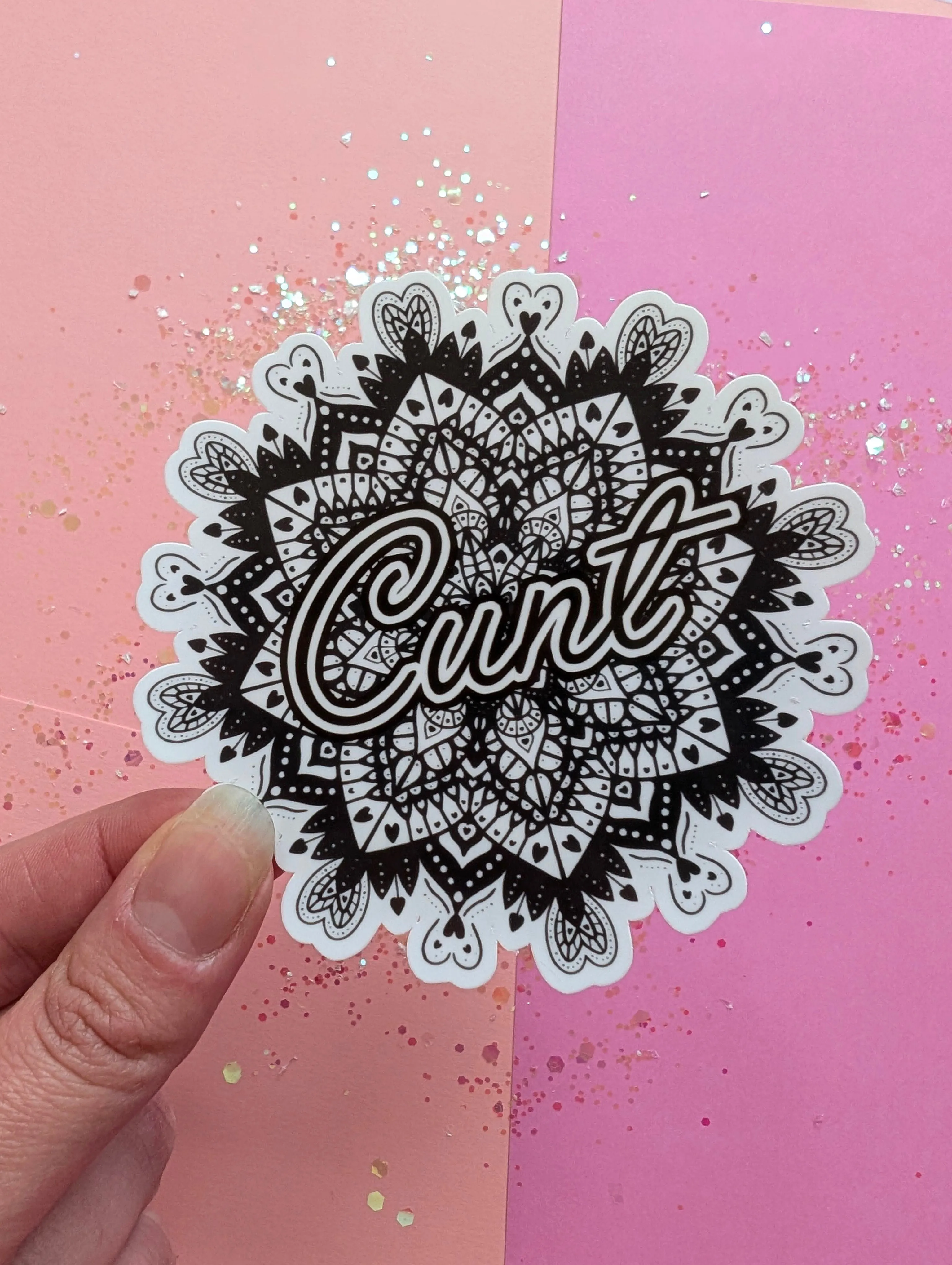 Cunt - Black Mandala Sticker