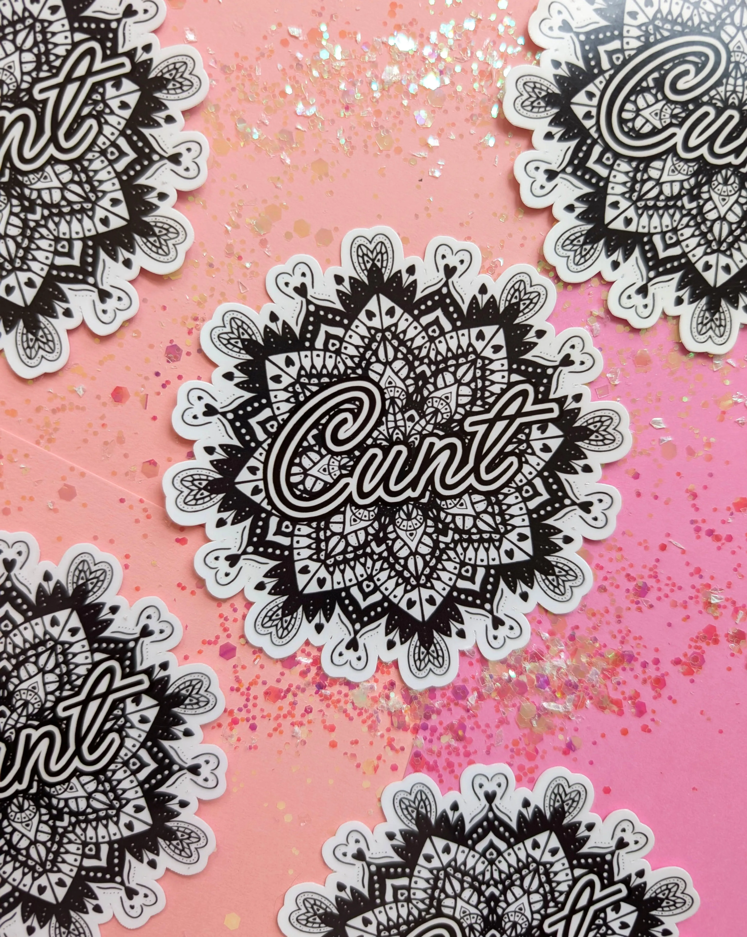 Cunt - Black Mandala Sticker