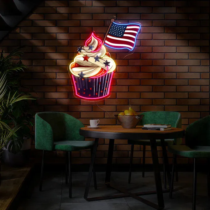 Cupcake Neon Sign UV Printed Kitchen Led Light