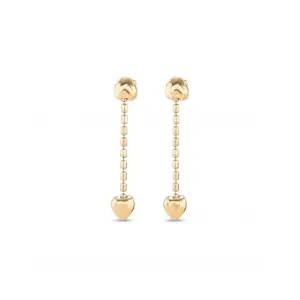 Cupido 18k Gold-Plated Hanging Chain Small Hearts Earrings PEN0935ORO000