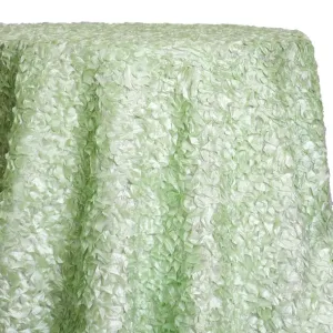 Curly Satin Table Linen In Mint