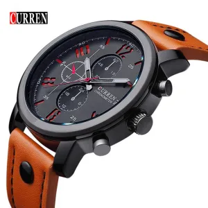 CURREN 8192 Mens Watch Brand Luxury Sports Quartz-Watch Fashion Watches Military Leather Strap Men Wristwatch Relogio Masculino