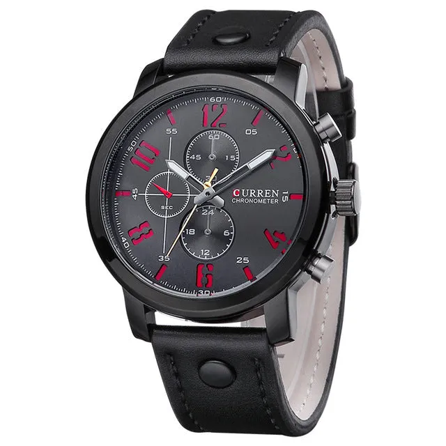 CURREN 8192 Mens Watch Brand Luxury Sports Quartz-Watch Fashion Watches Military Leather Strap Men Wristwatch Relogio Masculino