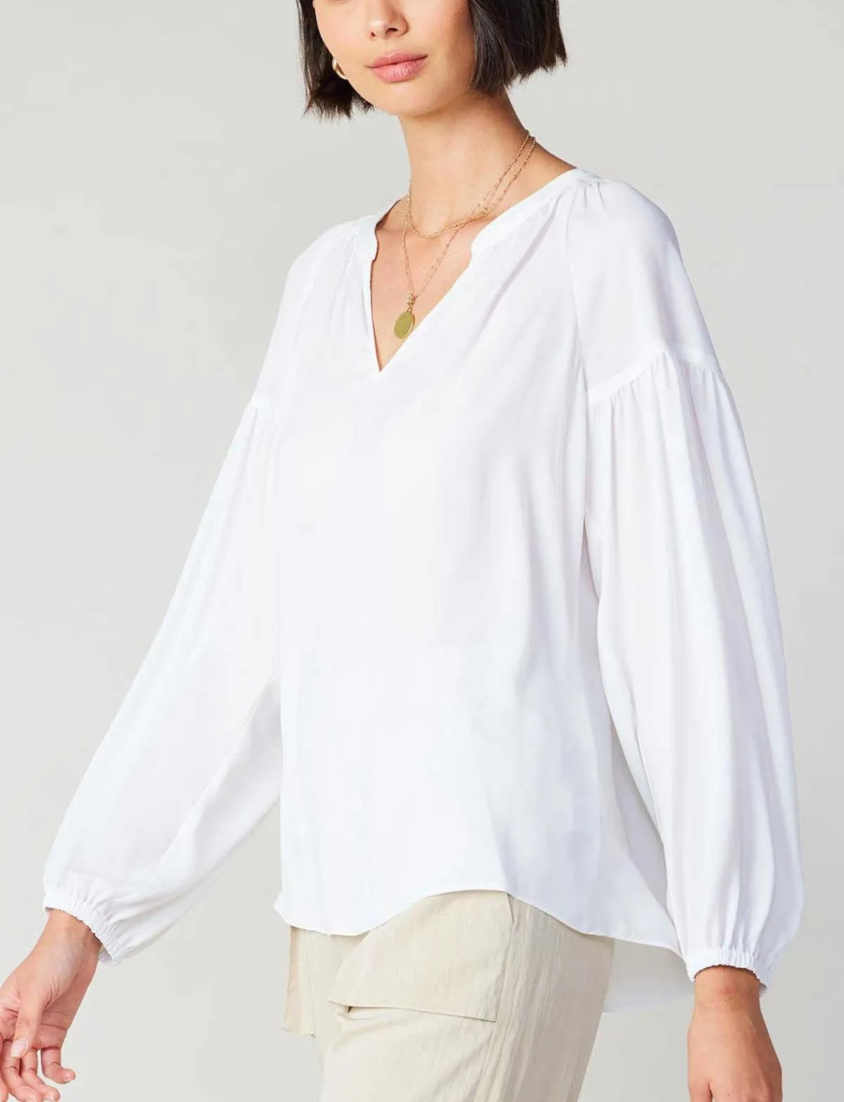 Current Air Split Neck Blouse