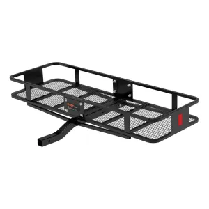 Curt 60" X 20" Black Steel Basket Cargo Carrier Fixed 500lbs 2" Rise | 2" Shank