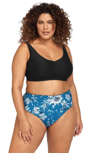 Curve Fit Mid Rise Swim Pant Fleur Du Champ Cerulean Monet