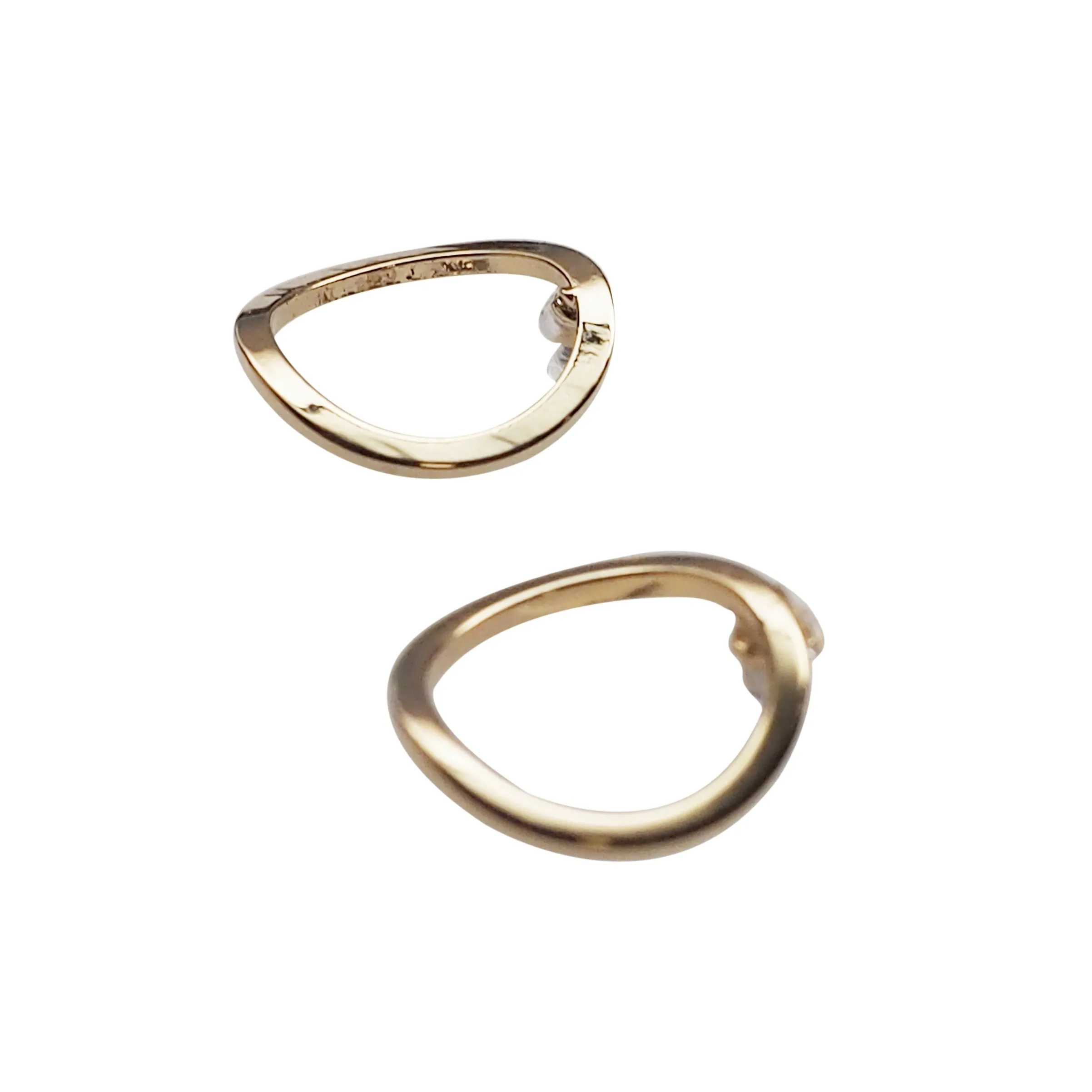 Curved Circle Hoop Invisible clip on stud earrings ( Gold tone )